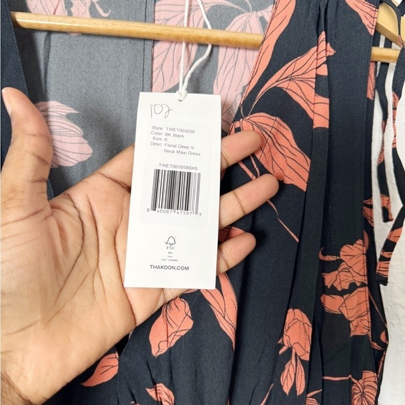 NWT Thakoon Floral Deep V-Neck Maxi Dress - Picture 5 of 8
